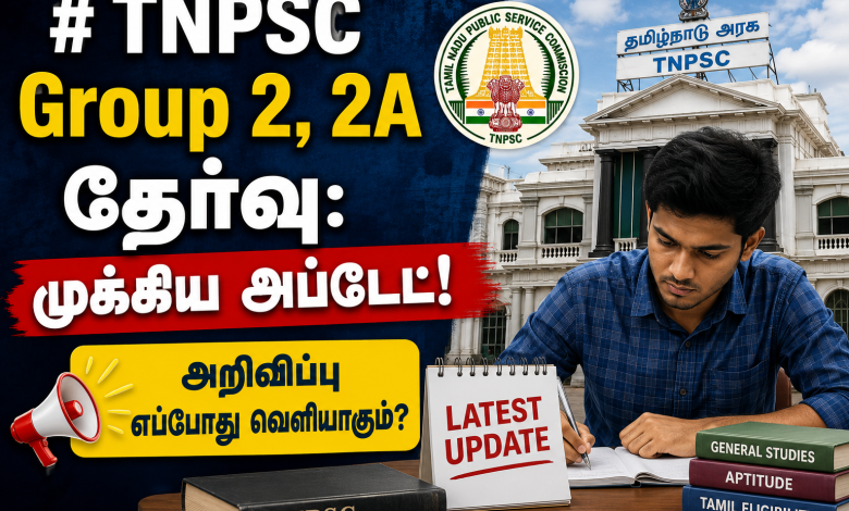 59ff69d7 8e7d 4fa8 9674 60f158a5595f TNPSC Group 2, 2A தேர்வு: முக்கிய அப்டேட்! அறிவிப்பு எப்போது வெளியாகும்? 1 59ff69d7 8e7d 4fa8 9674 60f158a5595f TNPSC Group 2, 2A தேர்வு: முக்கிய அப்டேட்! அறிவிப்பு எப்போது வெளியாகும்? Theechudar