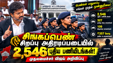 சிங்கப்பெண் சிறப்பு அதிரடிப்படையில் 2546 புதிய பணியிடங்கள் சிங்கப்பெண் சிறப்பு அதிரடிப்படையில் 2,546 புதிய பணியிடங்கள் : முதலமைச்சர் விஜய் அறிவிப்பு 5 சிங்கப்பெண் சிறப்பு அதிரடிப்படையில் 2546 புதிய பணியிடங்கள் சிங்கப்பெண் சிறப்பு அதிரடிப்படையில் 2,546 புதிய பணியிடங்கள் : முதலமைச்சர் விஜய் அறிவிப்பு Theechudar