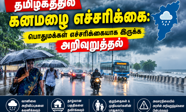 Tamil Nadu Heavy Rain Warning தமிழகத்தில் கனமழை பெய்ய வாய்ப்பு ? பொதுமக்கள் முன்னெச்சரிக்கையுடன் இருக்க அறிவுறுத்தல் 1 Tamil Nadu Heavy Rain Warning தமிழகத்தில் கனமழை பெய்ய வாய்ப்பு ? பொதுமக்கள் முன்னெச்சரிக்கையுடன் இருக்க அறிவுறுத்தல் Theechudar